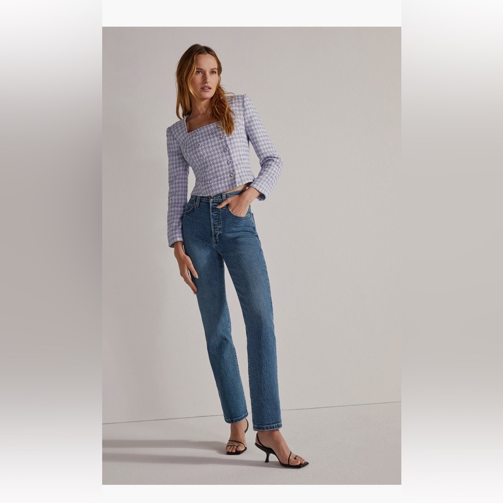 Favorite Daughter Blue Straight Leg Jeans